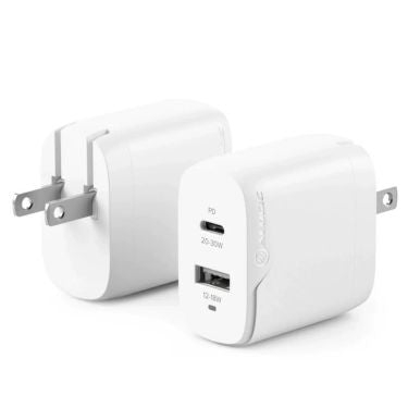 Alogic - Wall Charger 2 Port 40W Gan PD 2X USB-C (20W - 30W Each) Rapid Power - White