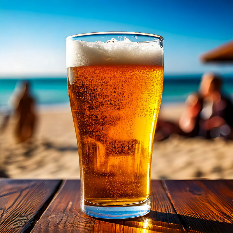Masterbrew Conical Amber Beer Glasses (6-Pack) | 650 mL / 22 oz – lifestyle or serving view