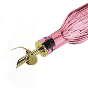 Natural Living - Glass Oil & Vinegar Bottle - Pink — pink bottle automatic pouring spout detail.