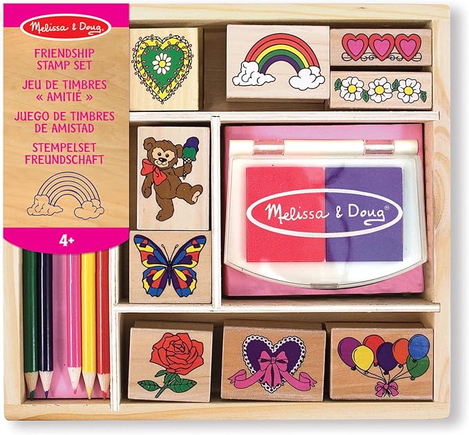 Melissa & Doug - Ensemble de tampons en bois - Amitié