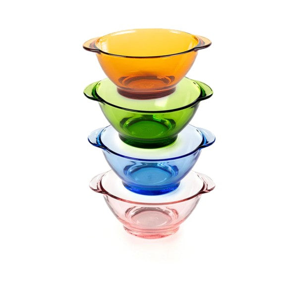Duralex - Lys Assorted Colors Bowl with Handles 510 mL, Set of 4