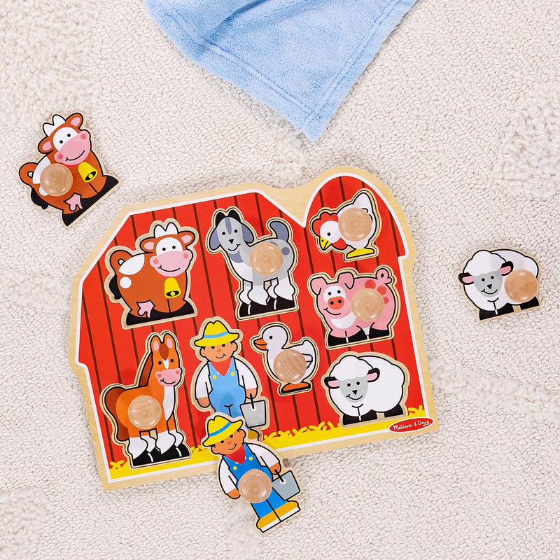 Melissa & Doug - Puzzle à encastrement en bois 8 pièces - Les amis de la ferme