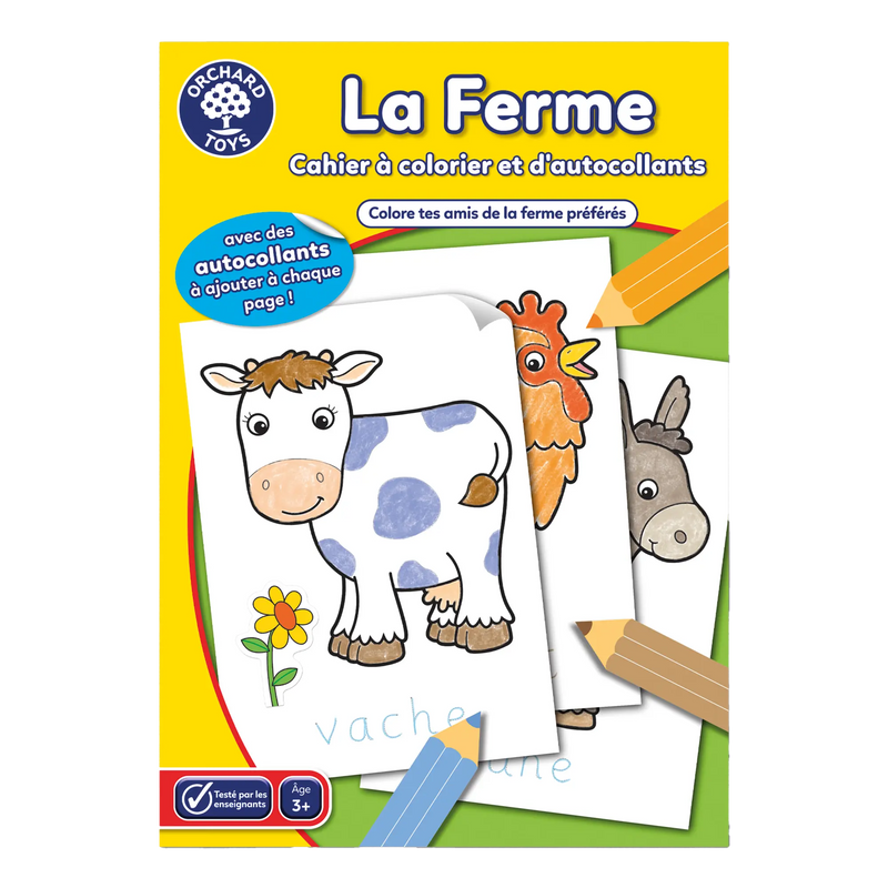 Orchard Toys - Cahier de coloriage et autocollants | La ferme