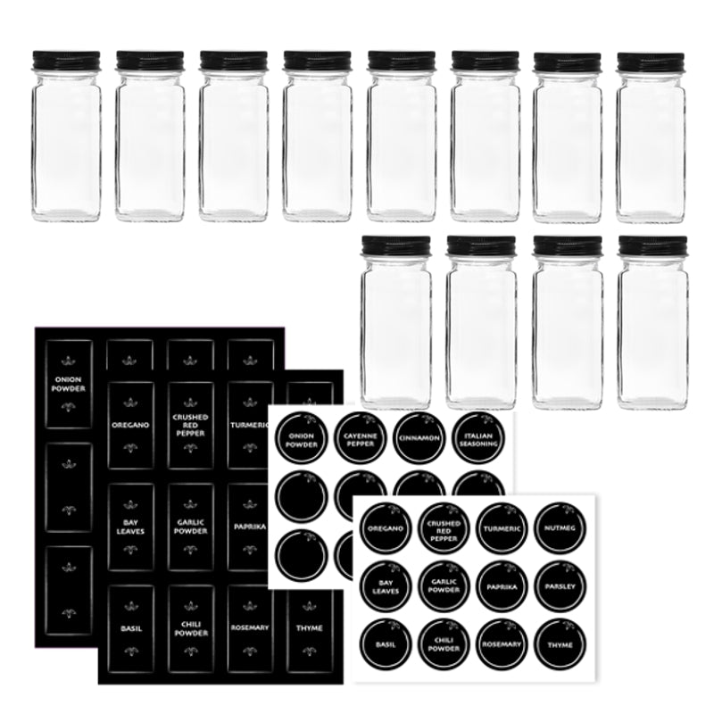 Danesco - Pots à épices et étiquettes - lot de 12