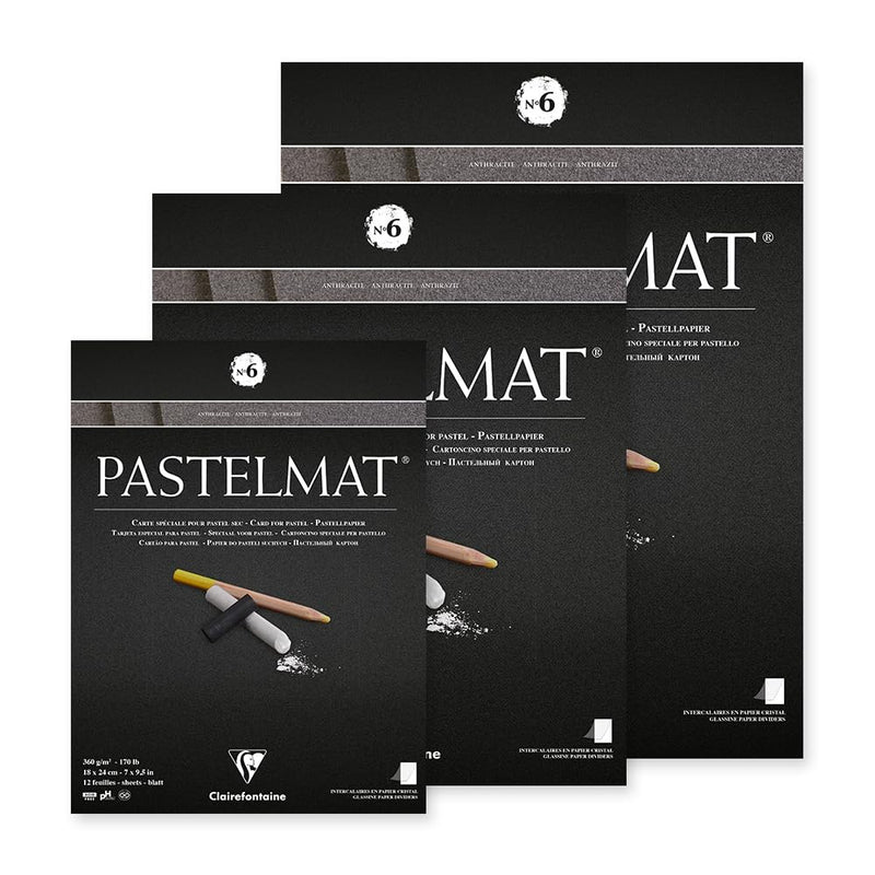 Pastelmat Pad N°6 360G anthracite  12 Sheets (9.4 x 11.8 in)