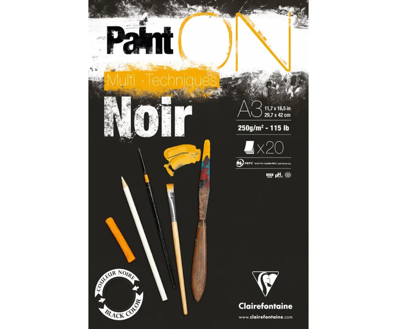 Painting On Multi Technic Black 250G  20 sheets A3 (11.7 x 16.5 in)