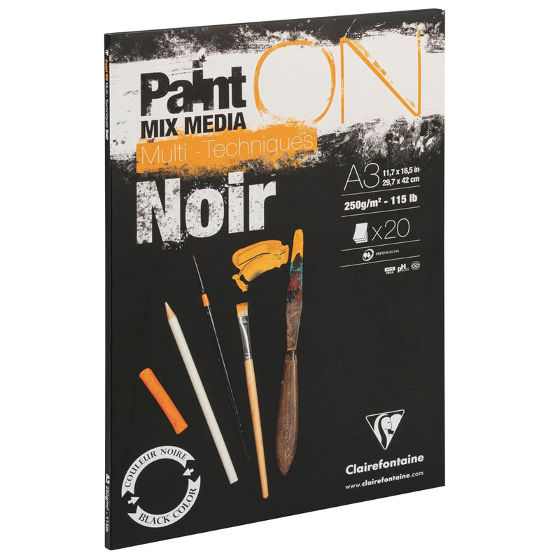 Painting On Multi Technic Black 250G  20 sheets A3 (11.7 x 16.5 in)