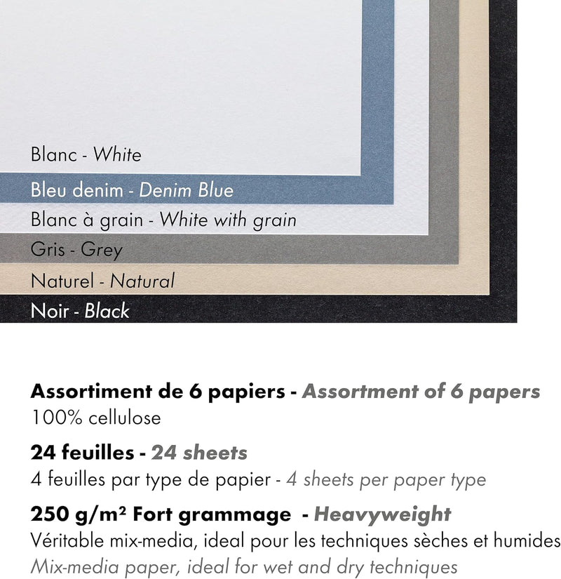 Paint'On 250G N°6 assorted Pad 24 sheets A3 (11.7 x 16.5 in)
