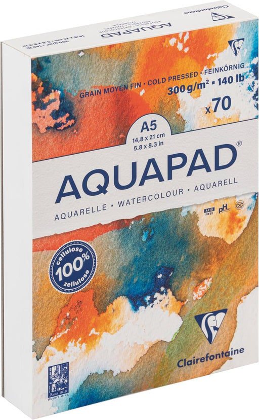 Clairefontaine Aquapad glued watercolour pad, A6, 50 sheets
