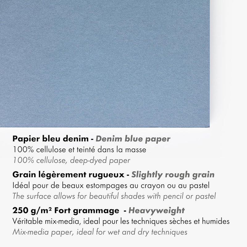 Paint'On Drawing pad  250G jean blue  15 sheets A5 (5.8 x 8.3 in)