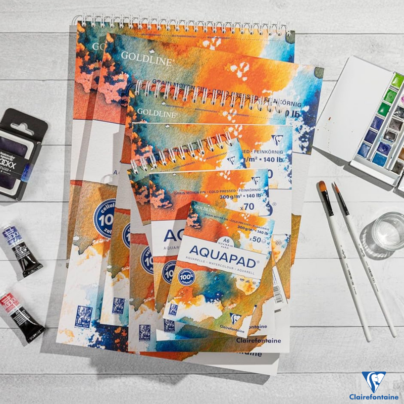 Goldline Aqua medium fine grit 300G white 30 sheets A3 (11.7 x 16.5 in)