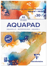 Goldline Aqua medium fine grit 300G white 30 sheets A3 (11.7 x 16.5 in)