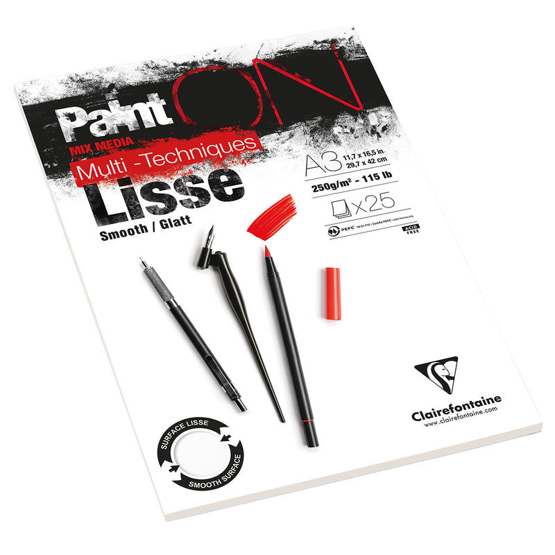 Paint'On Smooth white drawing pad 250G 25 sheets A3