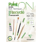 Paint'On recycled paper pad 250G white 30 sheets  A5 (5.8 x 8.3 in)