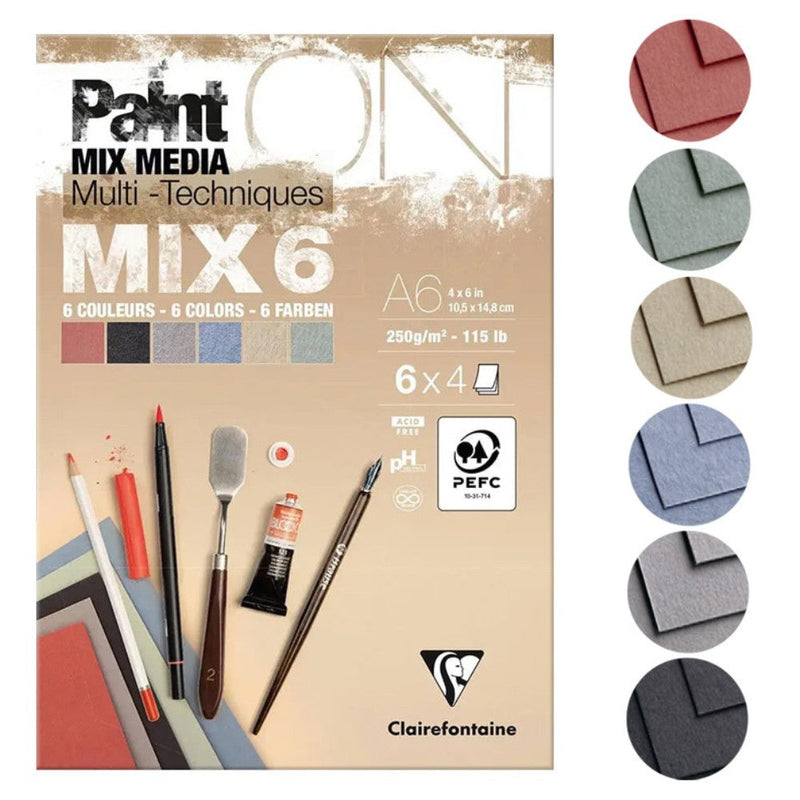 Paint'On pad Mix6 250G 24 sheets 6 x 4 sheets A3 (11.7 x 16.5 in)