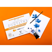 Watercolour Glued Pad 4 sides Fontaine Extra White Satin 300G 15 pages (9 x 12.2 in)