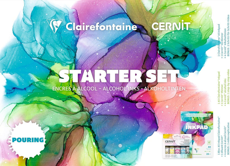 Starter Set: Cernit Alcohol Ink And Inkpad  A5  (5.8 x 8.3 in)