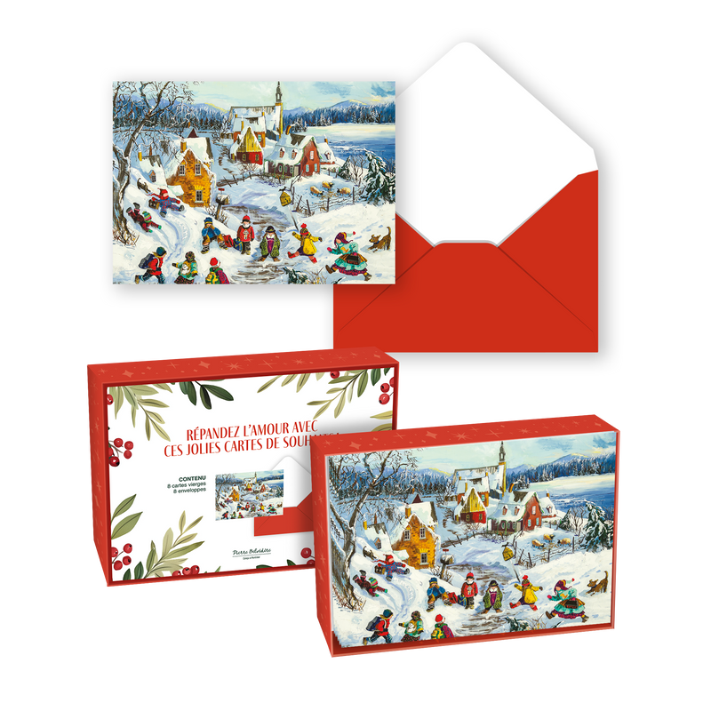 Pierre Belvédère - Christmas Cards - le Village en Patins (Pauline Paquin) (Set of 8)