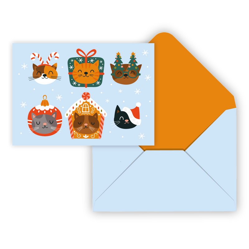 CARTE NOËL IDV./  CHATS DE NOËL