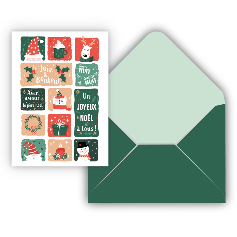 CARTE NOËL IDV./ JOIE & BONHEUR