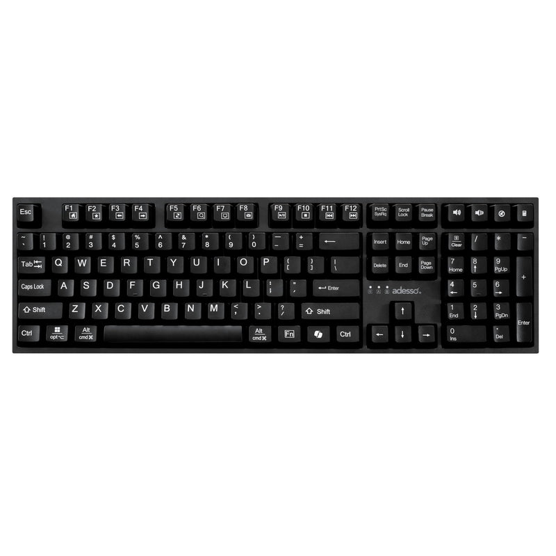 Adesso – Keyboard Wired Multi OS 2X Large Print Copilot AI Hotkey - Black