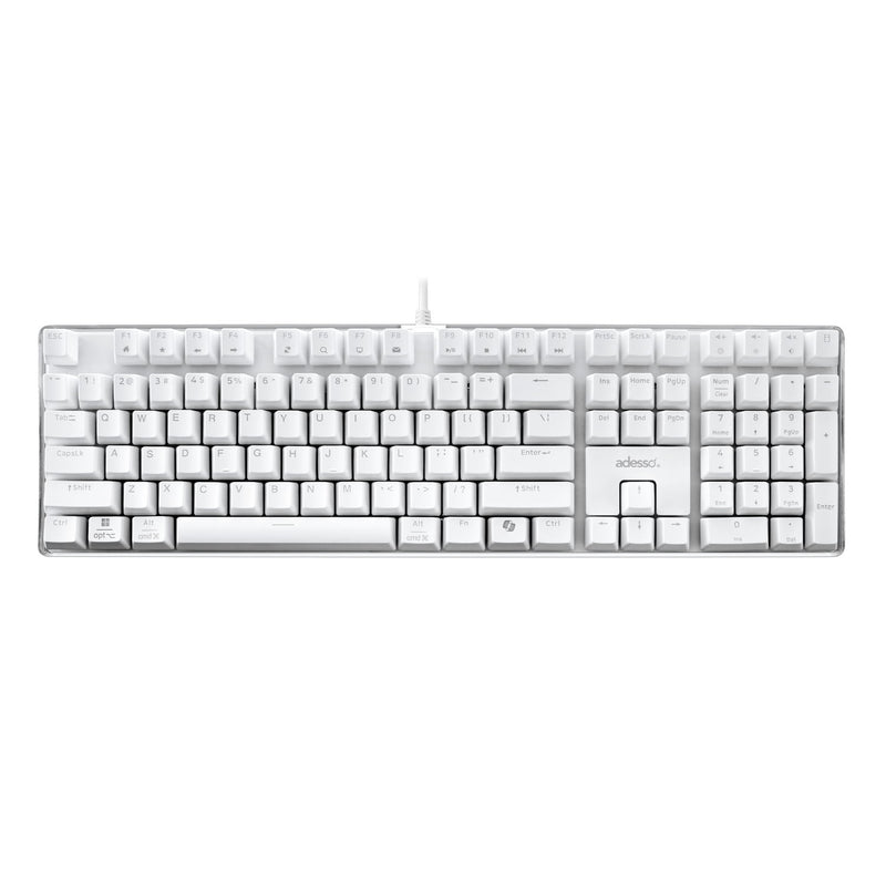 Adesso – Keyboard Wired Multi OS Illuminated Copilot AI Hotkey - White