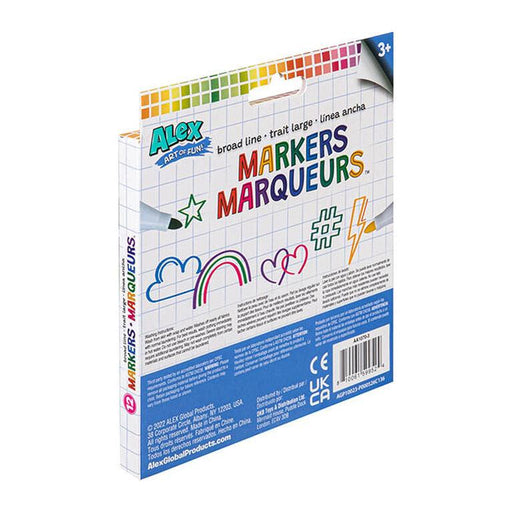 ALEX - Art of Fun - Broad Line Markers 12Pk - Limolin 