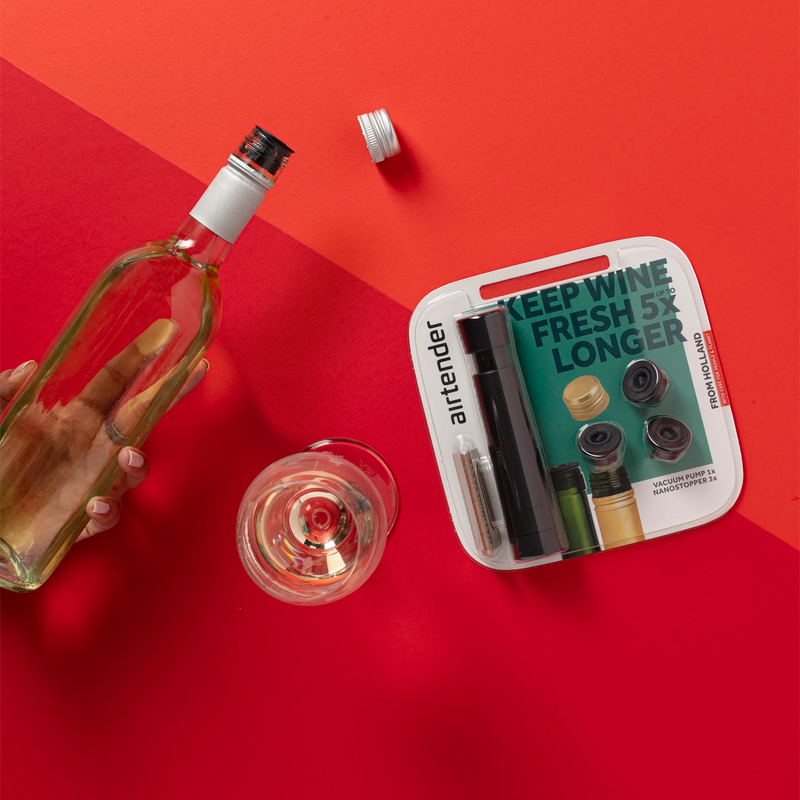 Airtender - Wine Preserver Vacuum Pump - Blister Pack - Limolin 