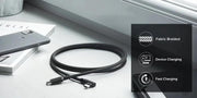 Alogic - Charge & Sync USB-C to USB-C Right Angled 3ft Double Braided - Black - Limolin 