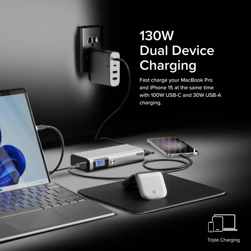 Alogic - Powerbank 20000mAh with 130W USB Charging Dual Device LED Display - Limolin 