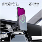 Alogic - Qi Car Charger 15W Vent Mount with Matrix+ 5000mAh- Black - Limolin 