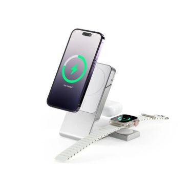 Alogic - Qi Charging & Powerbank Matrix+ 5000mAh 3-in-1 Fast Charging 7.5W USB-C Apple Watch Charger 2W 30W Wall Charger Kickstand MagSafe - Black - Limolin 