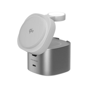 Alogic - Qi2 Charging Stand 4-in-1 PowerPod Phone (15W) & Watch (3W) AirPods (5W) + USB-C (30W) with 3ft USB-C to USB-C Cable - Black - Limolin 