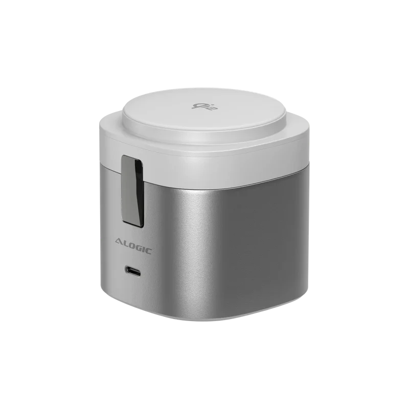 Alogic - Qi2 Charging Stand 4-in-1 PowerPod Phone (15W) & Watch (3W) AirPods (5W) + USB-C (30W) with 3ft USB-C to USB-C Cable - Black - Limolin 