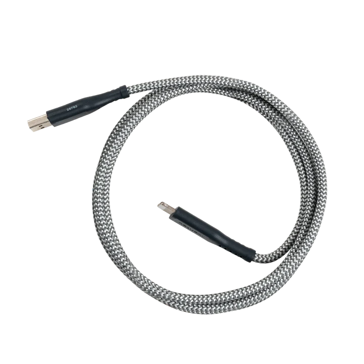 Ventev - Câble Lightning MFI vers USB-A 1,8 m tressé haute vitesse 2X cuivre charge rapide - Boîte - Gris