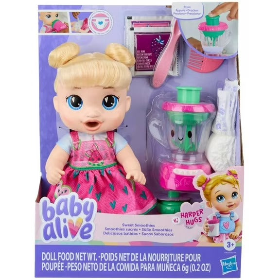 Baby Alive - Poupée Harper Hugs, douce smoothie
