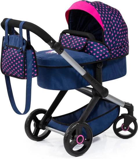 Bayer Design - Xeo - Combi Dolls Pram - Heart Pattern - Limolin 