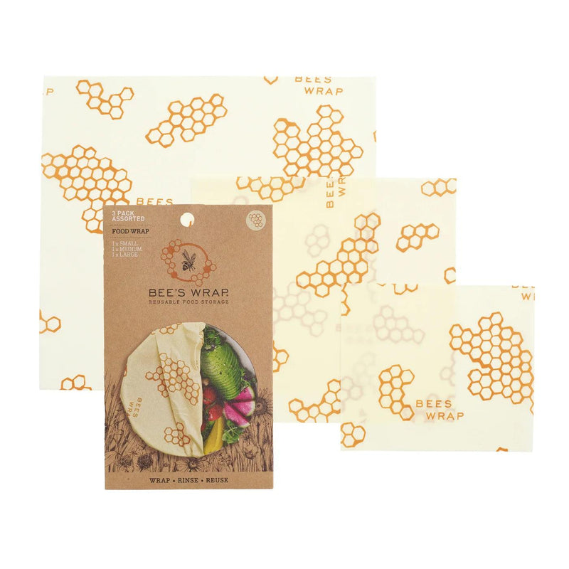 Bees Wrap - Bee-Hive Wrap Set 3/St Assorted Sizes Honeycomb - Limolin 