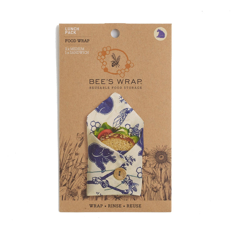 Bees Wrap - Bee's & Bears Lunch Pack 3/St Assorted Sizes - Limolin 
