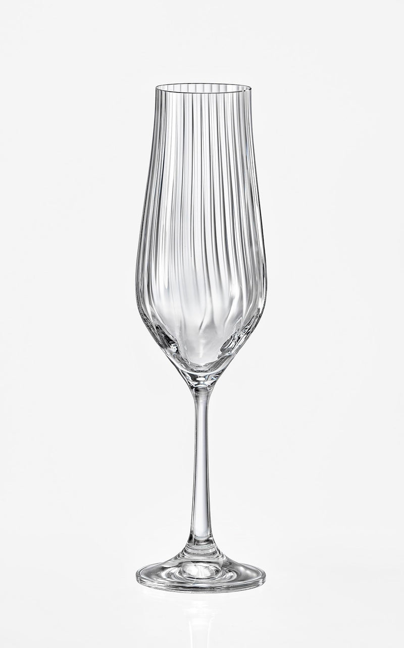 Bohemia Crystal - Tulipa Optic Champagne Flute (Set of 6) - Limolin 