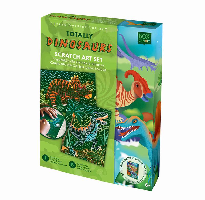 Box Candiy - Totally Dinosaurs - Scratch Art Set - Limolin 