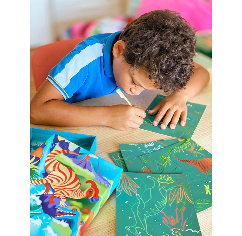 Box Candiy - Totally Dinosaurs - Scratch Art Set - Limolin 