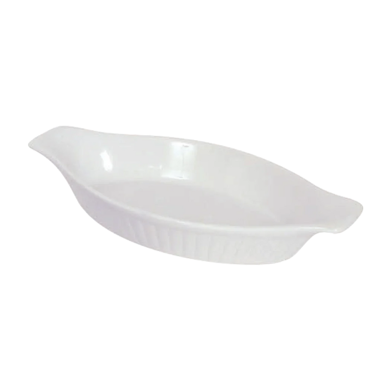 Browne - Lasagna Baker, Ribbed with smooth trim, 16oz/473ml, 11.5x5.8x1.8", White - Limolin 