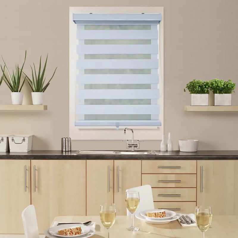 ITY Olivia Stone CDNW-1 Cordless Zebra Blind, 40 × 84 in, White