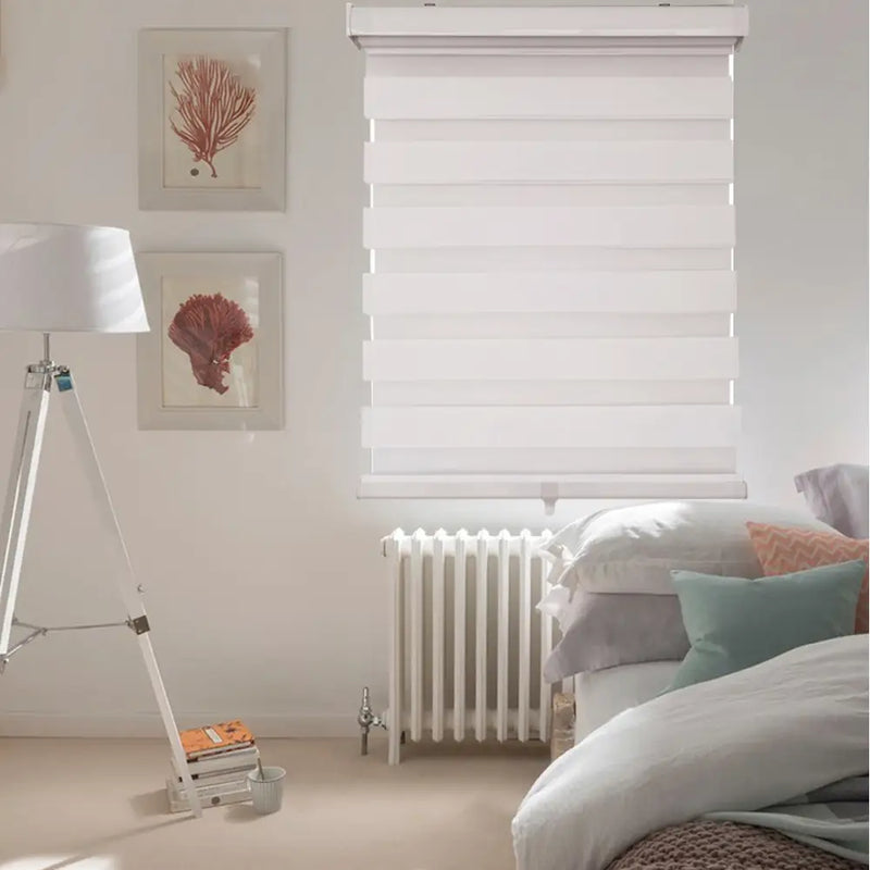 ITY Olivia Stone CDNW-1 Cordless Zebra Blind, 64 × 84 in, White