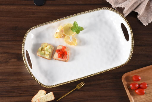 Pampa Bay - Golden Salerno Rectangular Tray with Handles - Limolin 