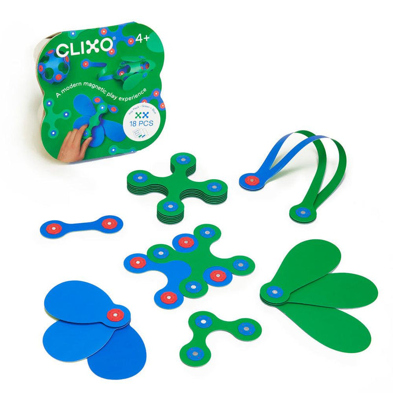 CLIXO - Itsy Pack - Green/Blue (18Pcs) - Limolin 