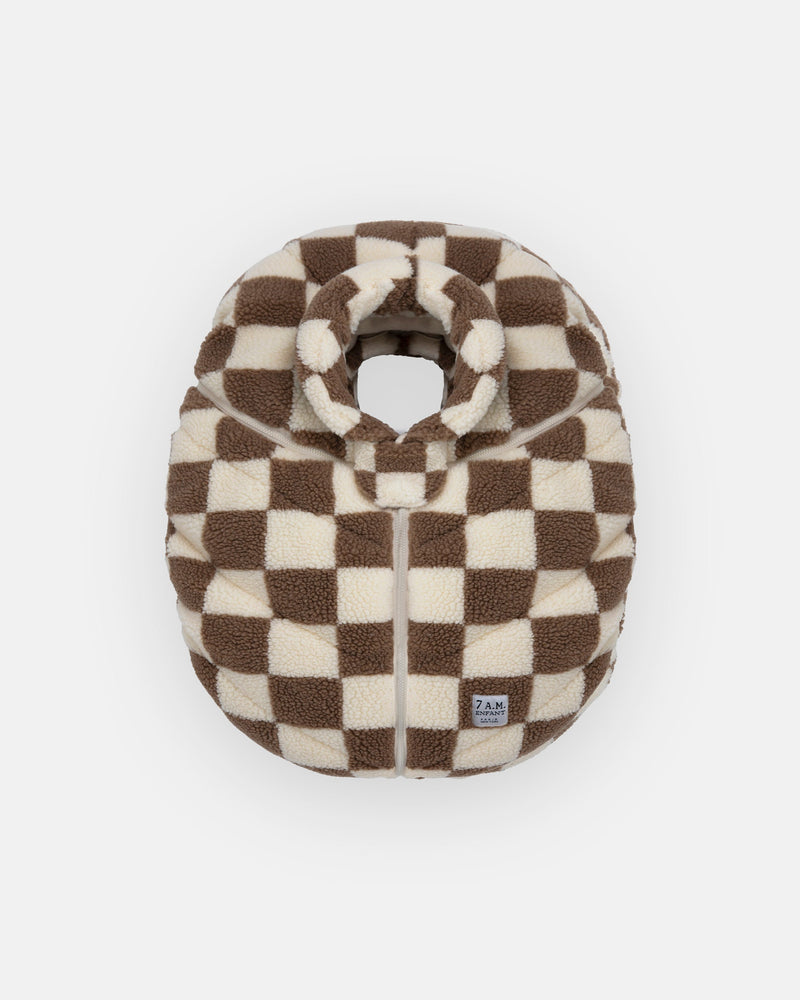 7AM Enfant - Car Seat Cocoon - Checker Berber — Checkers Tan — image 1