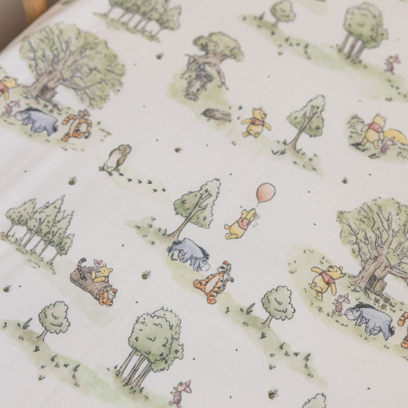 Copper Pearl - Hundred Acre Wood Premium Crib Sheet - lifestyle