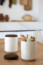 Casafina - Modern Storage Garlic Canister w/smoked cork lid - Limolin 